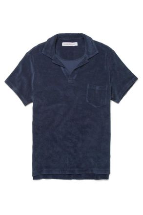 Orlebar Brown Slim-Fit Camp-Collar Cotton-Terry Polo Shirt