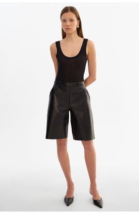 LaMarque Lotta | Leather Bermuda Shorts in Black at Nordstrom, Size X-Small