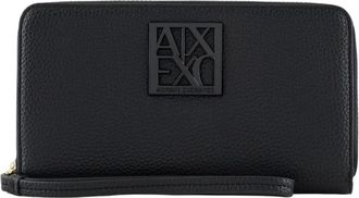 A|X Armani Exchange Portafoglio con zip perimetrale- texture- cinturino da polso e logo - - Accessories - Donna - Nero - ONE SIZE