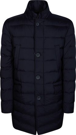 Herno Quilted Button Stand-Up Collar Down Jacket
