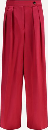 Dries Van Noten Pantaloni wide pleated in cotone e acetato con finitura washed Woman 38