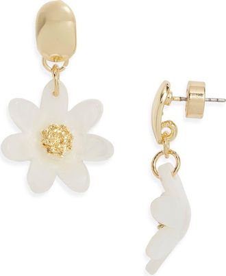 Nordstrom Petal Drop Earrings in White- Gold at Nordstrom