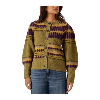 Antik Batik Truien & Vesten, Dames, Groen, XS, Wol, Mohi Cardigan