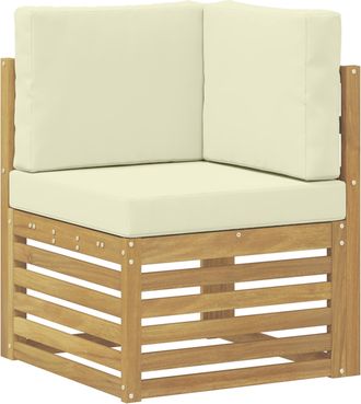 vidaXL Sof&aacute; De Esquina Para Exteriores Madera De Acacia S&oacute;lida Blanco Vidaxl