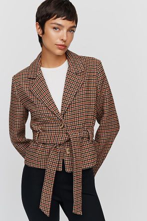 Central Park West Heritage Cropped Tie Blazer Jacket