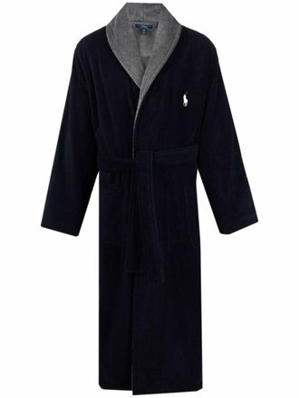 Polo Ralph Lauren embroidered-polo pony robe - Blue