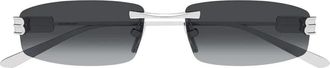 Balenciaga Gossip Rechthoekige Zonnebril - unisex - Zonnebrillen - Grijs - 62 MM - Nylon - Accessoires