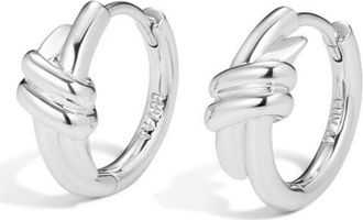 Luv AJ The Margaux Knot Hoop Earrings in Silver at Nordstrom