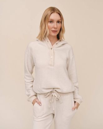 Bella Dahl Tie Waist Hoodie In Oatmeal