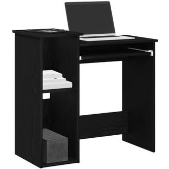 vidaXL Scrivania con Mensole Nera 84x40x78 cm in Legno Multistrato - Vidaxl
