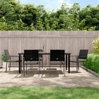 vidaXL Juego De Comedor Para Jard&iacute;n 7 Piezas Rat&aacute;n Sint&eacute;tico Y Acero Vidaxl