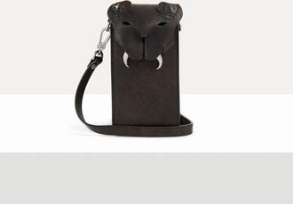 Vivienne Westwood Tiger Phone Bag Leather Dark-brown One Size Unisex