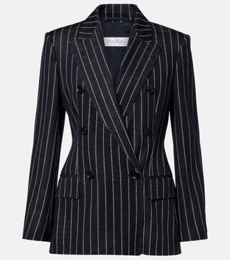 Max Mara Blazer doppiopetto in jersey gessato