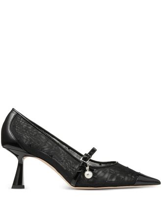 Jimmy Choo London 65mm Aren mesh pumps - Black