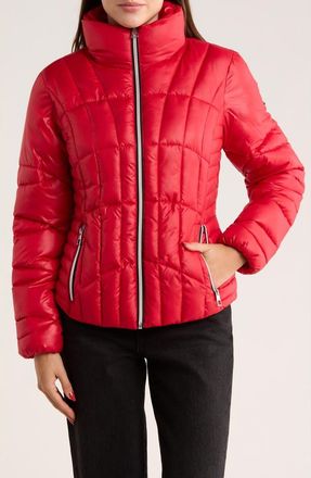 BCBGeneration Zip Corset Puffer Jacket in Cherry at Nordstrom Rack, Size X-Small