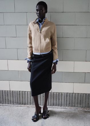 Mango Giacca lino collo fascia beige - Donna - XS - MANGO