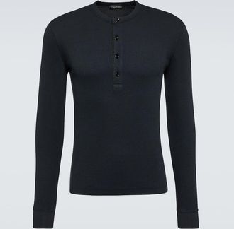 Tom Ford Ribbed-knit jersey Henley shirt