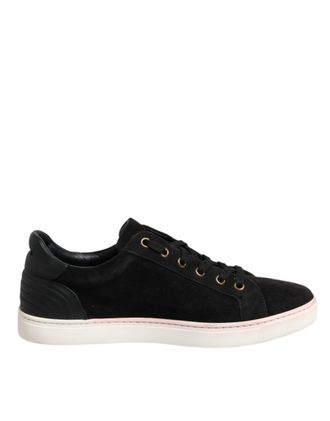 Dolce & Gabbana Black Logo Suede Leather Men Sneakers Mens Shoes (Pre-Owned)