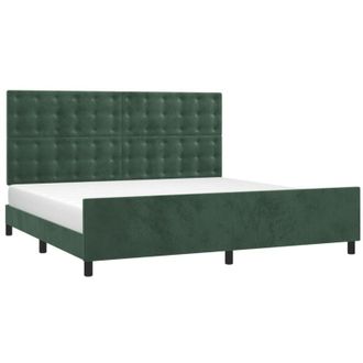vidaXL Vidaxl - Estructura Cama Sin Colch&oacute;n Terciopelo Verde Oscuro 200x200 Cm