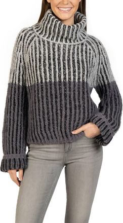 Love Token Daytona Turtleneck Sweater In Charcoal Multi