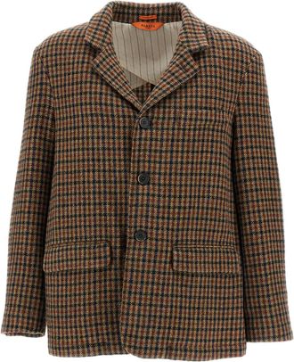 Barena Zener Check Shetland Wool Blazer