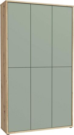Xora Schuhschrank, Salbeigrün, Eiche Artisan, Holzwerkstoff, 16 Fächer, 109.2x191.9x34.9 cm, Typenauswahl, stehend, Holzmöbel, Garderobe Holz