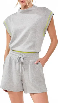 Tribal Techno Lux Pull On Shorts In Light Grey Mix