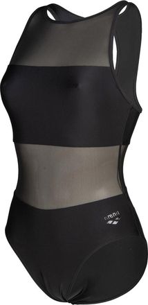 Arena Badeanzug ARENA arena Feel Damen Mesh Panels Vent Back Badeanzug, Damen, Gr. 38, N-Gr, schwarz, Obermaterial: 74% Polyamid, 26% Elasthan, Badeanz&uuml;ge B