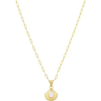 st. Moran Mother-of-Pearl Shell Pendant Necklace in Gold/White at Nordstrom