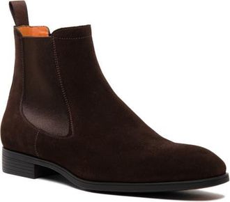 Santoni Detoxify Chelsea Boot in Dark Brown Suede at Nordstrom, Size 10.5