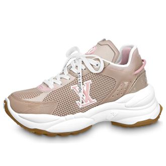 Louis Vuitton (WMNS) LOUIS VUITTON Run 55 Sneakers Tan Pink 1ABVMW