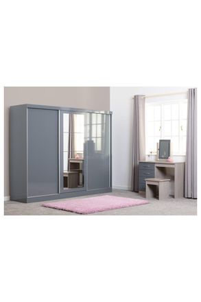 Seconique Nevada 3 Door Sliding Wardrobe in Grey