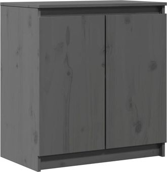 vidaXL Armario auxiliar madera maciza de pino gris 60x36x65 cm Vidaxl