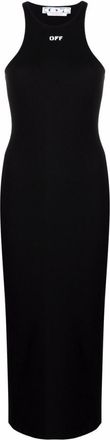 Off-white Black Logo Halter Neck Midi Dress
