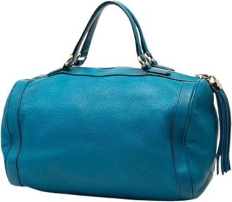 Gucci Pre-owned Handbags, female, Blue, Size: ONE SIZE Pre-owned Leather Handbag