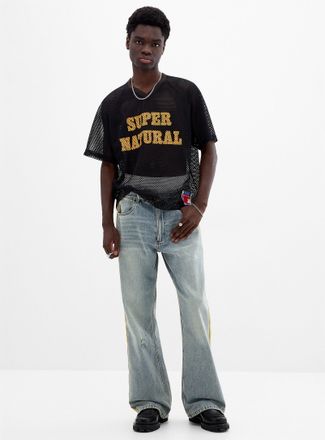 Deus Mens Side stripe washed jean Bootcut fit