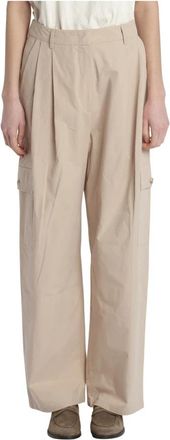 Attic and Barn Cargo broek van 100% katoen - Dames - Wijde Broeken - Beige - 2XS - Katoen - Broeken