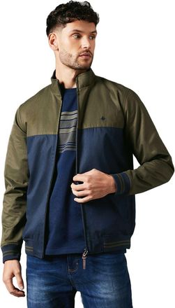 Maine Khaki Two Tone Zip Through Jacket, L, khaki
