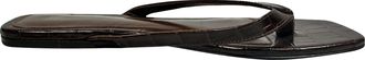 Toteme Flip-Flop teenslippers met krokodillenprint in bruin leer