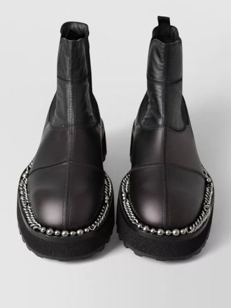 Dolce & Gabbana leather slip-on stretch ankle boots