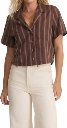 Roark Crosswinds Camp Button Up Shirt In Coco Bean