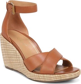 Vionic Womens Marina Wedge Sandal In Camel