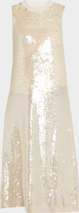 PESERICO Sleeveless Sequin Midi Dress