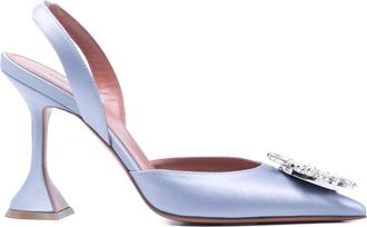 Amina Muaddi Begum 95 Slingback Pumps - Dames - Pumps - Paars - 37 EU - Leer - Schoenen