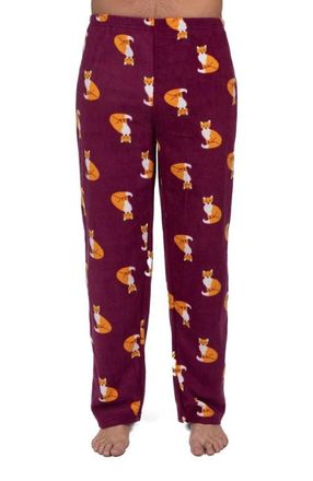 Leveret Mens Fleece Printed Holiday Pajama Pants in Fox at Nordstrom, Size Xx-Large