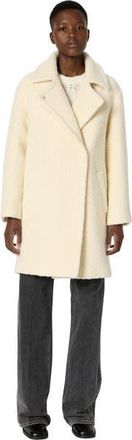 Gerard Darel Maiwenn Boucl&eacute; Mid-Length Coat in Ecru at Nordstrom, Size Medium