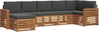 vidaXL Conjunto De Sof&aacute;s De Exterior 7 Uds. Natural Y Antracita Vidaxl
