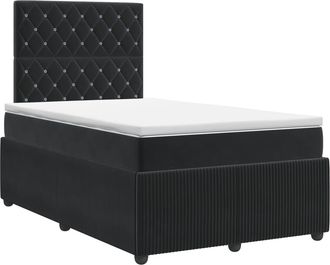 vidaXL Cama Box Spring Con Colch&oacute;n Negro 120 X 190 Cm Terciopelo Vidaxl