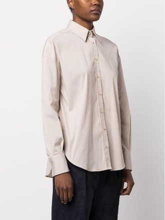 Brunello Cucinelli Tailored Cotton-Blend Shirt - Beige