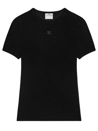 Courr&egrave;ges Neutral Baby Spongy Cropped Viscose-Blend T-Shirt